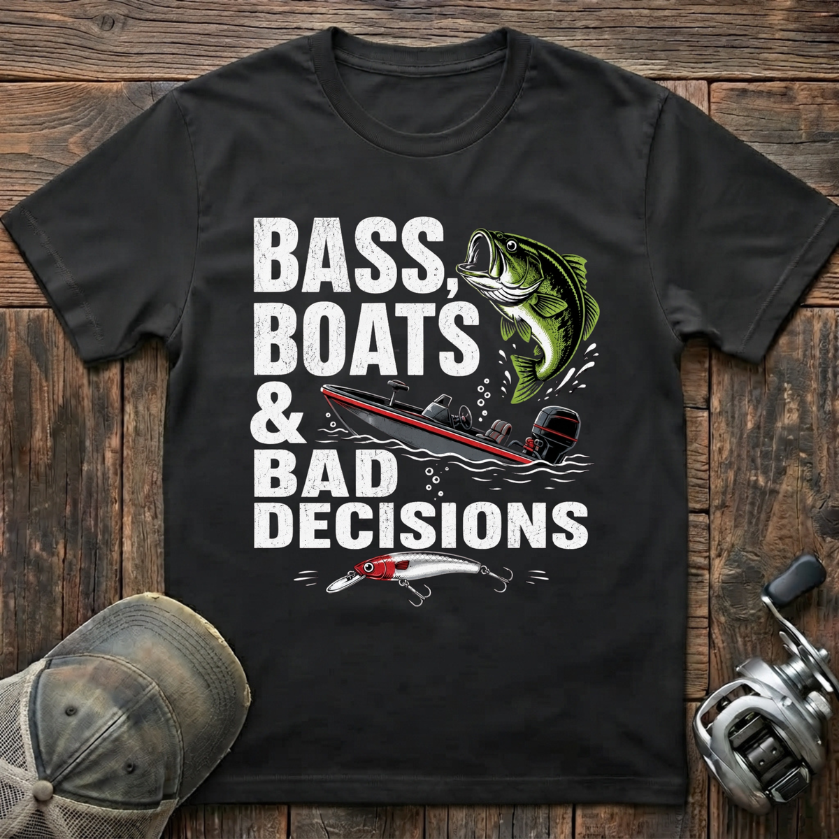 bass boat and bad decisions T-Shirt