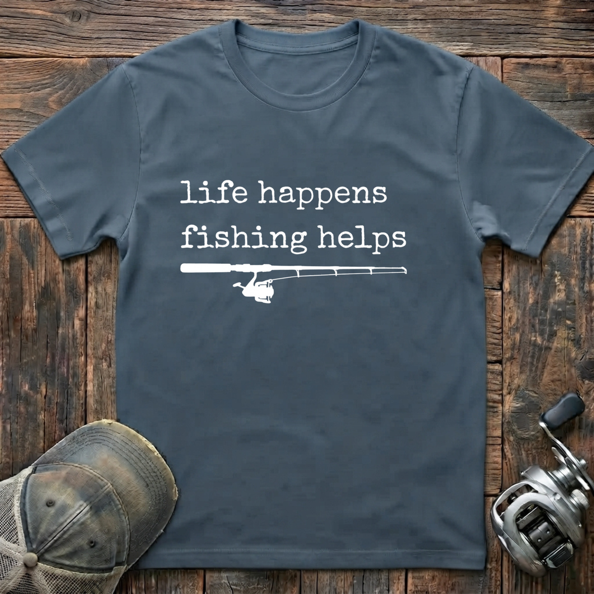 Life happens fishing helps T-Shirt