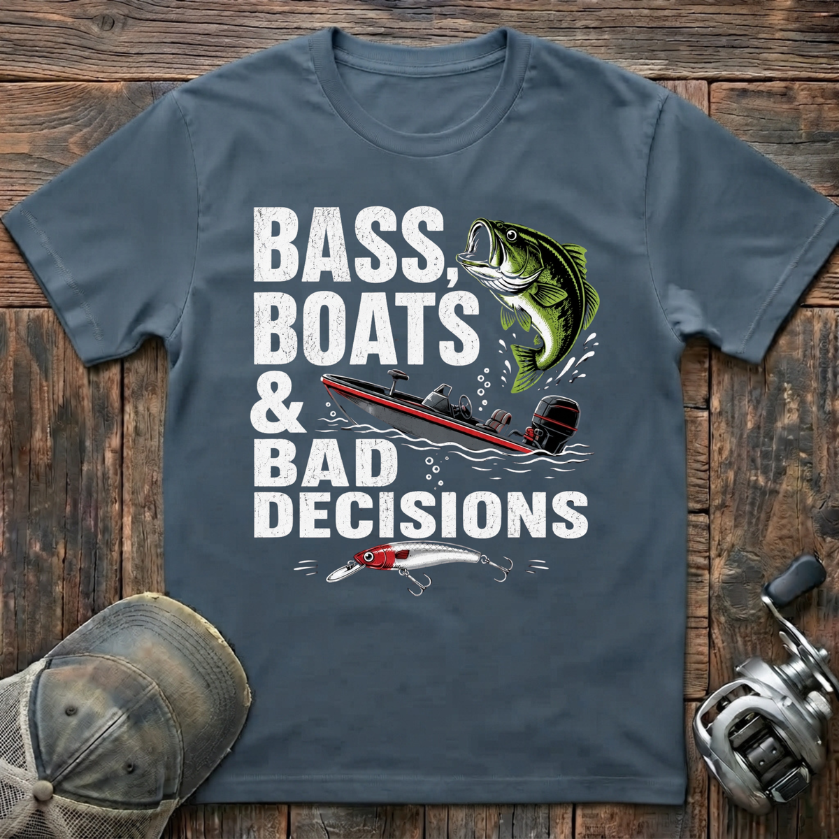 bass boat and bad decisions T-Shirt