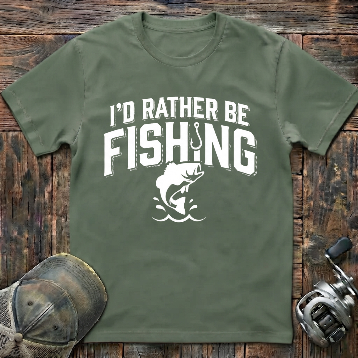 I'd rather be fishing  T-Shirt