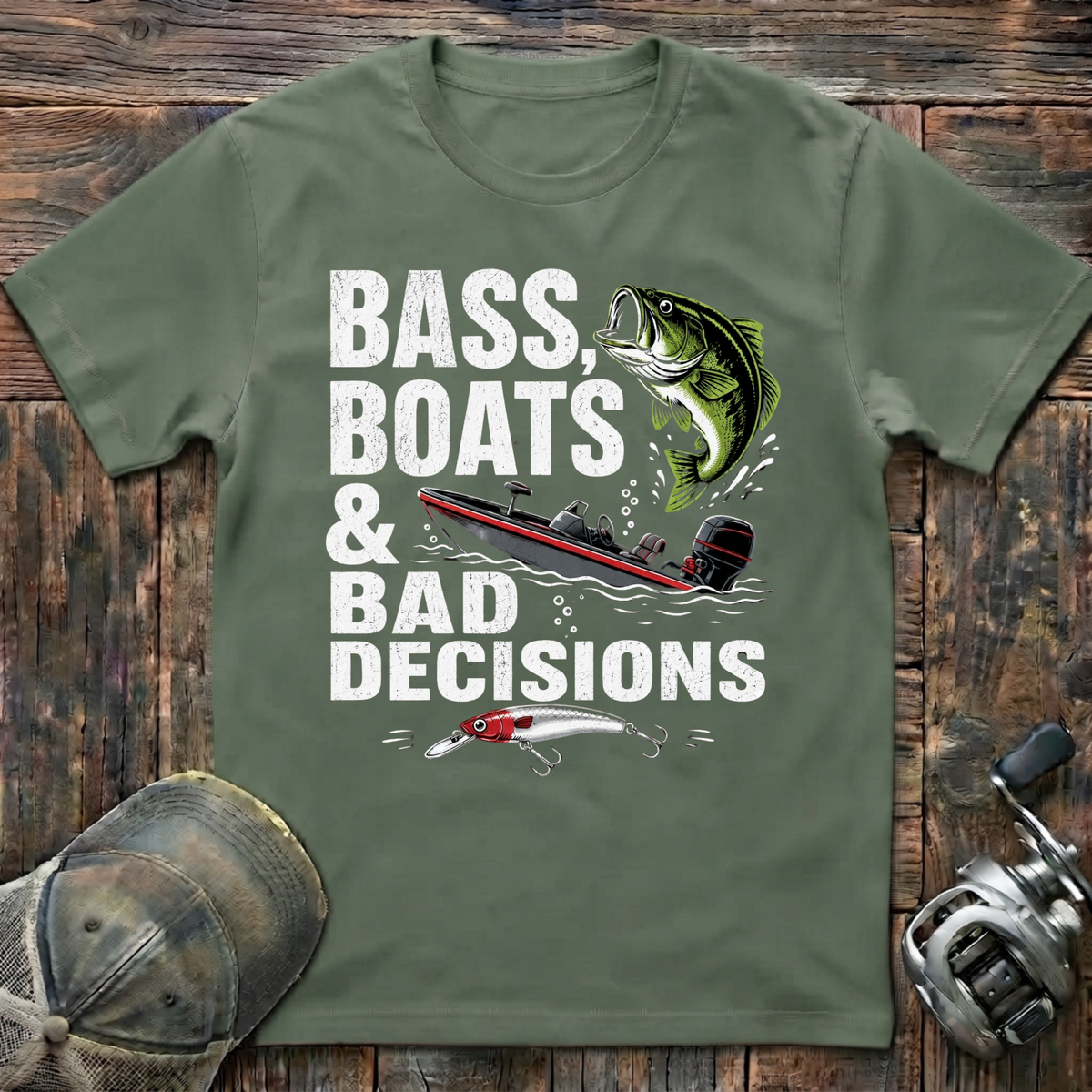bass boat and bad decisions T-Shirt