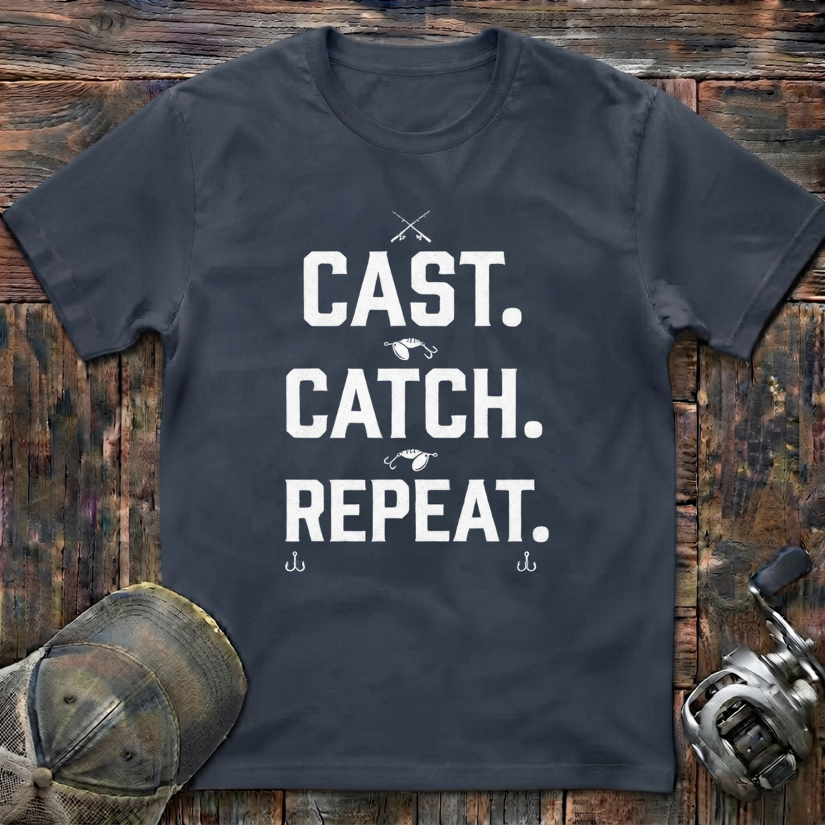 Cast catch repeat  T-Shirt