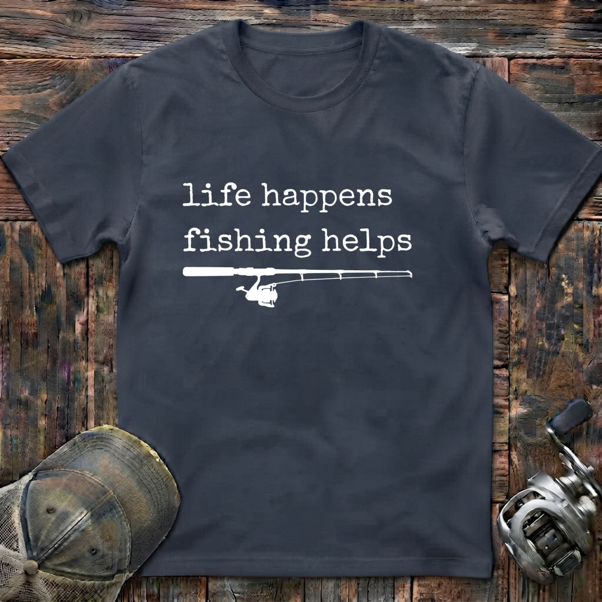 Life happens fishing helps T-Shirt