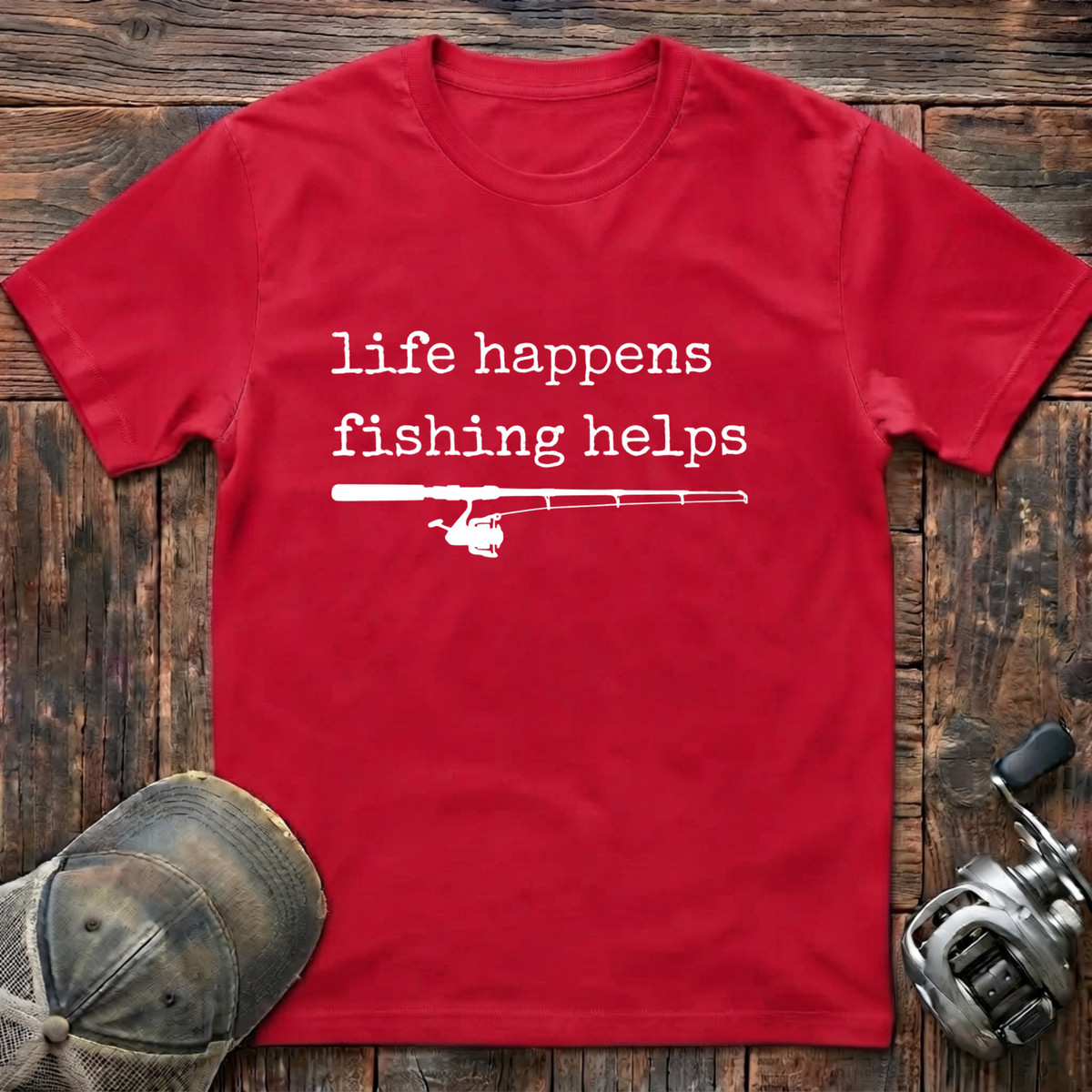 Life happens fishing helps T-Shirt