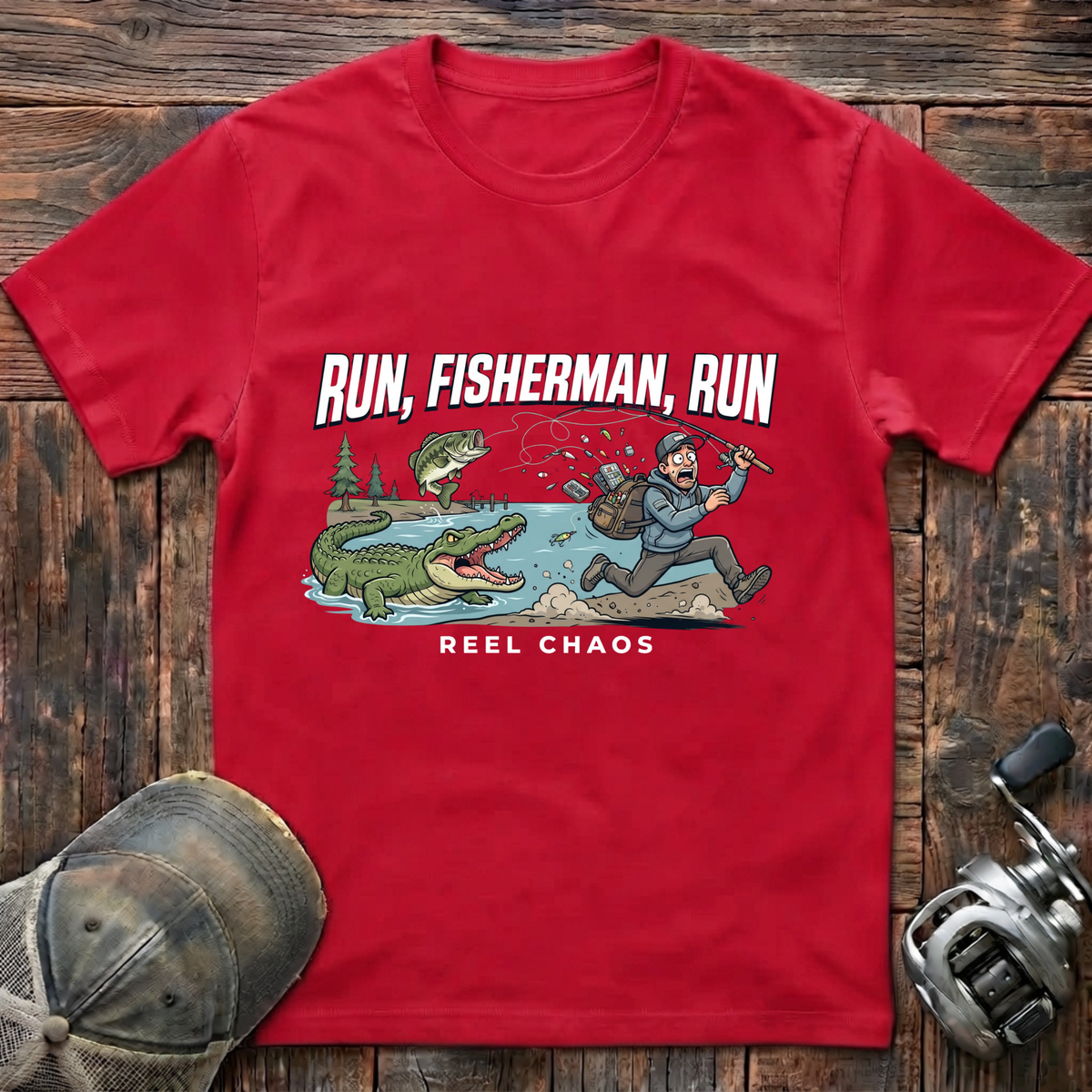 run fisherman run T-Shirt