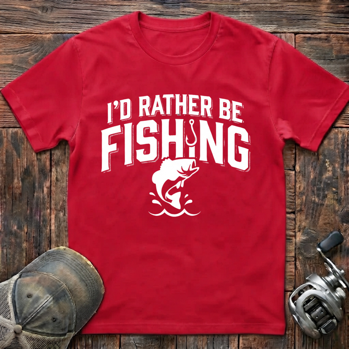 I'd rather be fishing  T-Shirt