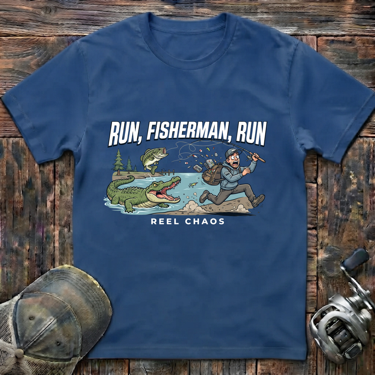 run fisherman run T-Shirt