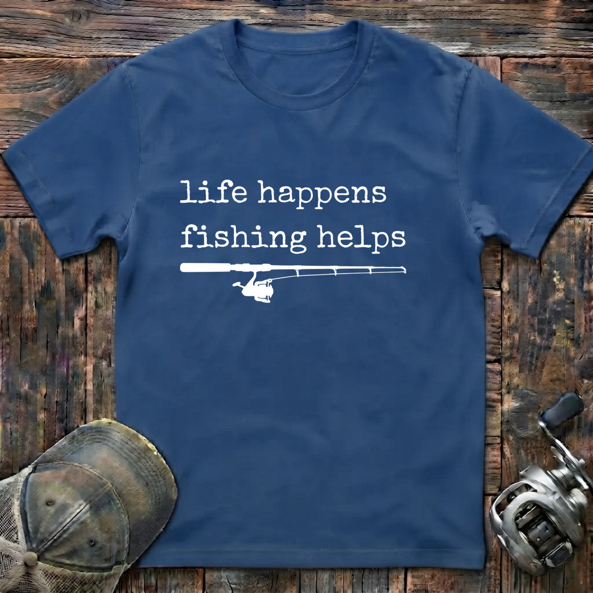 Life happens fishing helps T-Shirt