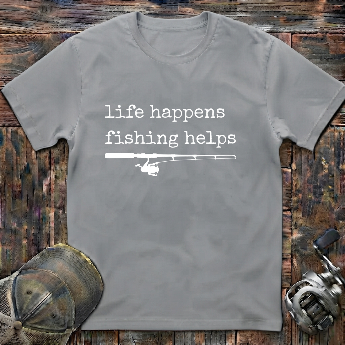 Life happens fishing helps T-Shirt